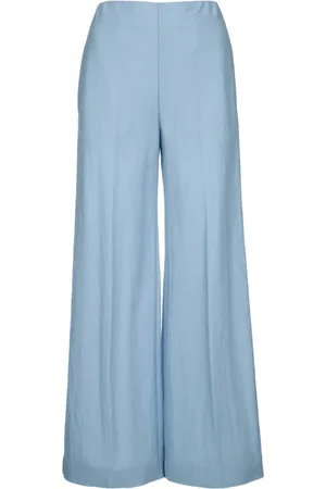 Harris Wharf London Spodnie, Kobieta, Niebieski, S, Rayon, Rozszerzone Spodnie Rayon dla Kobiet