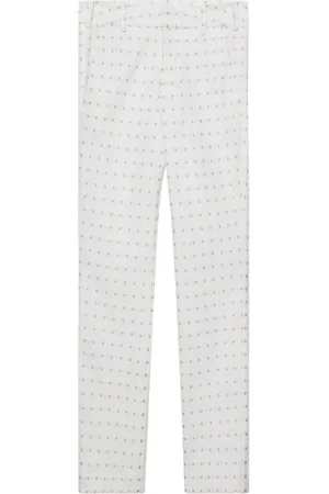 Zadig & Voltaire Spodnie, Kobieta, Biały, M, Eleganckie chinosy w kwiaty