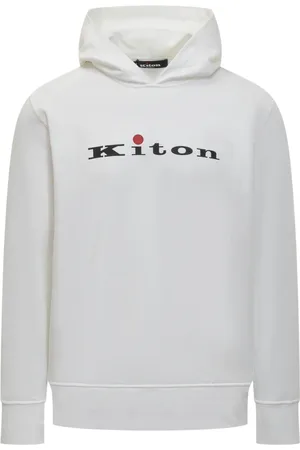 Kiton Bluzy, Mężczyzna, Biały, L, Bawełna, Bluza z kapturem