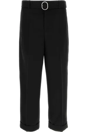 Jil Sander Spodnie, Mężczyzna, Czarny, M, Wełna, Wełniane spodnie
