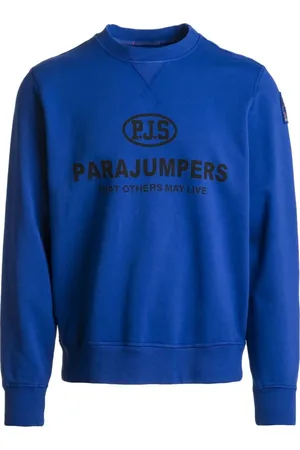 Parajumpers Bluzy, Mężczyzna, Niebieski, S, Bawełna, Bluza Klasyczna z Okrągłym Dekoltem