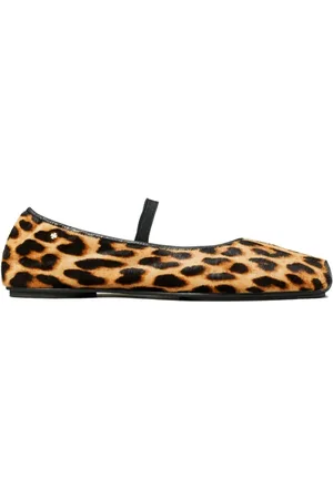 Tory Burch Buty, Kobieta, brązowy, 37 EU, Skóra, Baleriny z Motywem Lamparta