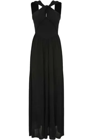 ZIMMERMANN Sukienki, Kobieta, Czarny, M, Sukienka Midi z Dekoltem typu Halter