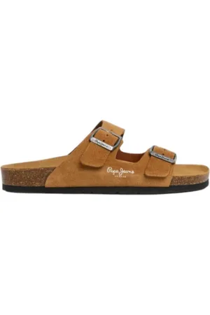 Pepe Jeans Buty, Kobieta, brązowy, 41 EU, Zamsz, Wygodne Sandały zamszowe z Korkową Podeszwą