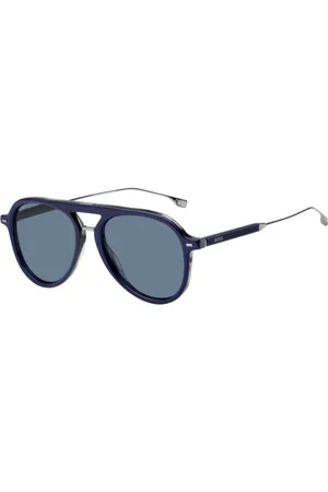 HUGO BOSS Akcesoria, Mężczyzna, Niebieski, ONE SIZE, Stylowe szaro-niebieskie okulary przeciwsłoneczne