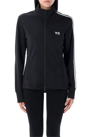 Y-3 Bluzy, Kobieta, Czarny, S, Bluza Dresowa z 3 Paskami