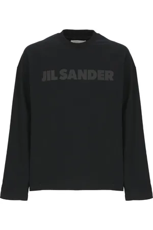 Jil Sander Swetry, Mężczyzna, Czarny, L, Bawełna, Bawełniana koszulka z okrągłym dekoltem