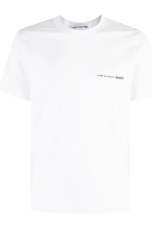 Comme des Garçons Koszulki, Mężczyzna, Biały, S, Biała koszulka z nadrukiem logo