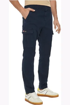 Tommy Hilfiger Spodnie, Mężczyzna, Niebieski, W33 L32, Bawełna, Lekkie spodnie cargo Modern Austin