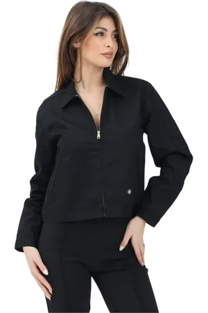 Dickies Kurtki, Kobieta, Czarny, XS, Czarna Nieocieplana Kurtka Eisenhower