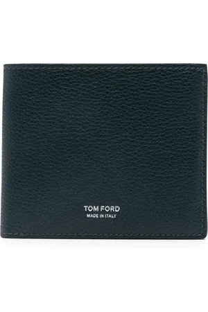 Tom Ford Akcesoria, Mężczyzna, Niebieski, ONE SIZE, Skóra, Klasyczny Portfel Bifold ZE Skóry Licowej