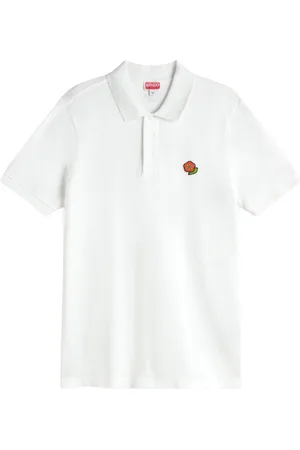 Kenzo Koszulki, Mężczyzna, Biały, L, Bawełna, Koszulka Polo z Haftem Pop