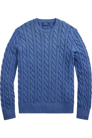 Ralph Lauren Swetry, Mężczyzna, Niebieski, XL, Granatowy Sweter z Golfem