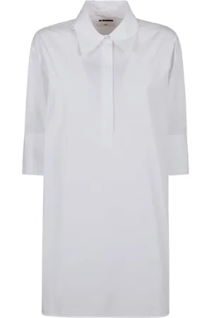 Jil Sander Sukienki, Kobieta, Biały, S, Bawełna, Optic Friday Short Dress