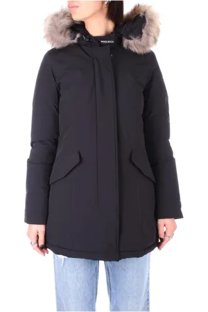 Woolrich Kurtki, Kobieta, Czarny, M, Poliester, Luksusowa Parka Arktyczna z Raccoon