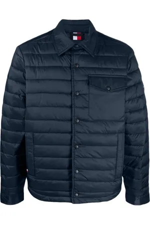 Tommy Hilfiger Kurtki, Mężczyzna, Niebieski, S, Poliester, Kurtka koszulowa Packable