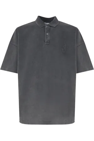 J.W.Anderson Koszulki, Mężczyzna, Szary, S, Bawełna, Koszulka Polo Boxy Fit