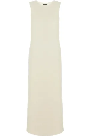 Jil Sander Sukienki, Kobieta, Beżowy, S, Wełna, Stylowa Sukienka Abiti