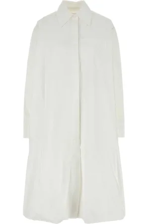 Jil Sander Sukienki, Kobieta, Biały, L, Bawełna, Biała sukienka koszulowa z popeliny