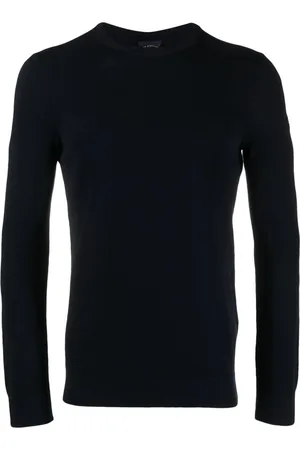 Paul & Shark Swetry, Mężczyzna, Niebieski, S, Bawełna, Bawełniany sweter crewneck barwiony po uszyciu