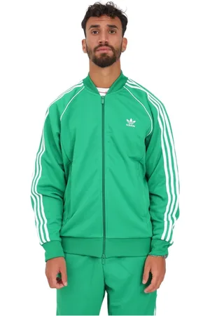 adidas Bluzy, Mężczyzna, Zielony, XS, Len, Zielony Sweter z zamkiem