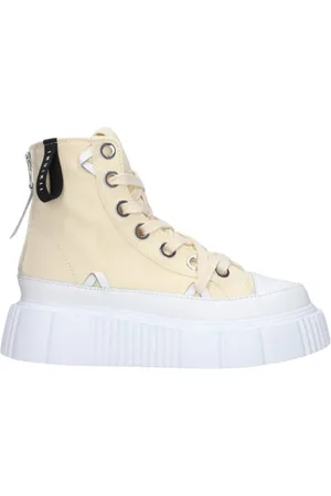 INUIKII Buty, Kobieta, Beżowy, 40 EU, Skóra, Wysokie sneakersy płócienne Matilda