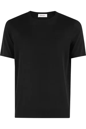 KANGRA CASHMERE Koszulki, Mężczyzna, Czarny, 3XL, Czarna Bawełniana Koszulka Krótkie Rękawy