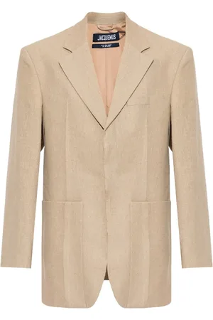 Jacquemus Kurtki, Kobieta, Beżowy, S, Len, Beżowa Marynarka