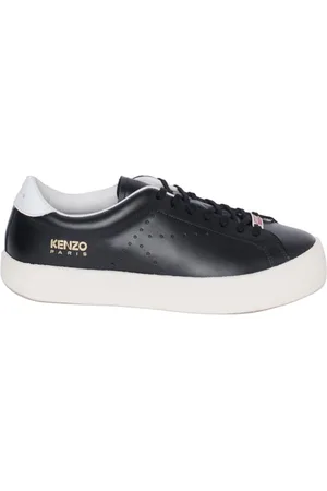 Kenzo Buty, Mężczyzna, Czarny, 40 EU, Skóra, Skórzane Sneakersy z Perforacją
