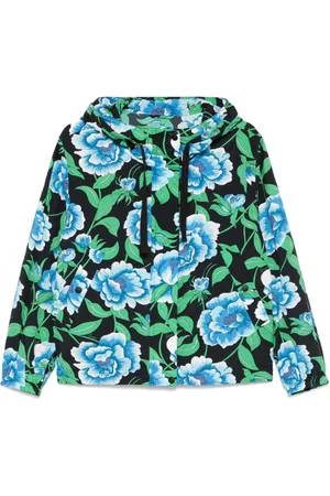 Kenzo Kurtki, Kobieta, Wielobarwność, S, Nylon, Wodoodporna kurtka z kapturem
