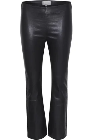 INWEAR Spodnie, Kobieta, Czarny, L, Skóra, Spodnie Cropped Kick-Flare