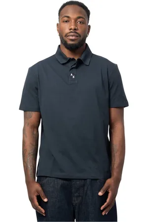 Armani Exchange Koszulki, Mężczyzna, Niebieski, XL, Granatowy Polo Shirt Regular Fit