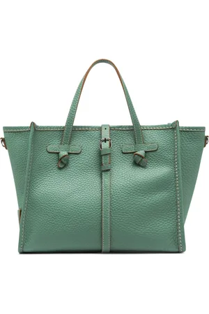 Gianni chiarini Torebki, Kobieta, Zielony, ONE SIZE, Gładka skórzana torba z kopertówką