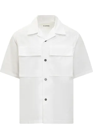 Jil Sander Koszule, Mężczyzna, Biały, M, Koszula z krótkim rękawem