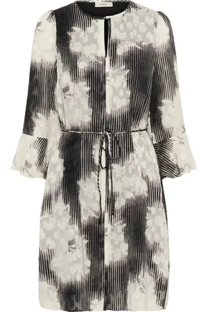 INWEAR Sukienki, Kobieta, Wielobarwność, XS, Sukienka Midi w Neutralne, Rozświetlające Kwiaty