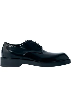 Jil Sander Buty, Mężczyzna, Czarny, 43 EU, Skóra, Skórzane sznurowane buty z grubą podeszwą