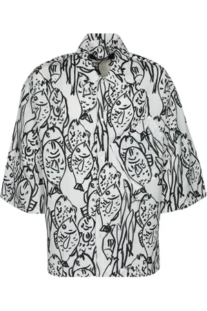 Jacquemus Koszule, Mężczyzna, Wielobarwność, S, Rayon, Nowoczesna Koszula z Liściem Biała