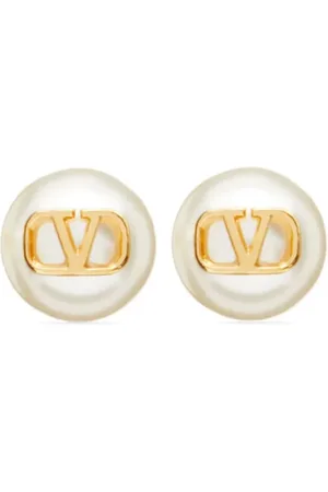 VALENTINO GARAVANI Akcesoria, Kobieta, Żółty, ONE SIZE, Len, Kolczyki VLogo Signature