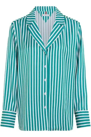 Tommy Hilfiger Bluzki, Kobieta, Wielobarwność, M, Bawełna, Koszulka z długim rękawem Fluid Stripe