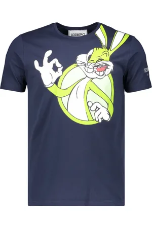 Iceberg Koszulki, Mężczyzna, Niebieski, 2XL, Bawełna, T-shirt bawełniany Maxi Print