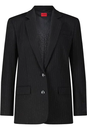 HUGO BOSS Kurtki, Kobieta, Czarny, L, Połyskująca marynarka z eleganckimi detalami