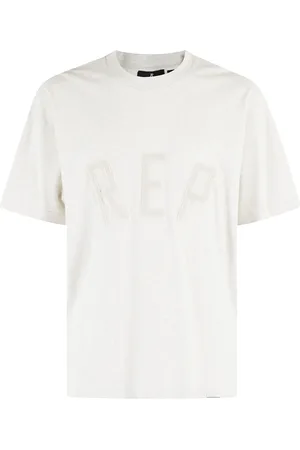 Represent Koszulki, Mężczyzna, Beżowy, 2XL, Haftowany T-shirt w kolorze kremowym