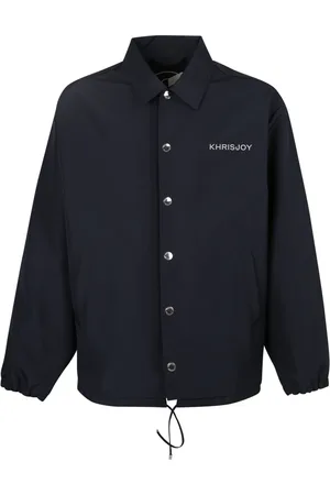 Khrisjoy Kurtki, Mężczyzna, Niebieski, M, Poliester, Logo Bomber Jacket