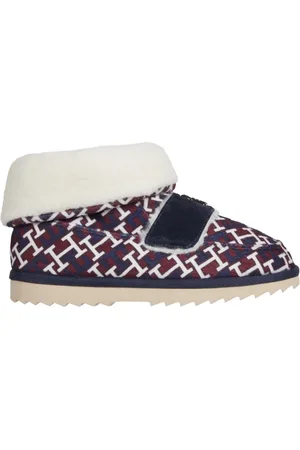 Tommy Hilfiger Buty, Kobieta, Niebieski, 40 EU, Poliester, Monogramowane kapcie-botki