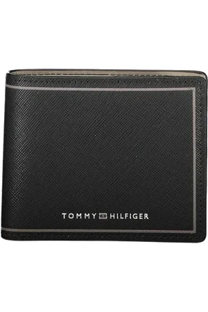 Tommy Hilfiger Akcesoria, Mężczyzna, Czarny, ONE SIZE, Skóra, Czarny skórzany portfel