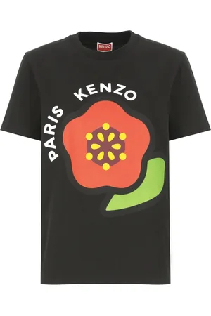 Kenzo Koszulki, Kobieta, Czarny, XS, Bawełna, Bawełniany T-shirt z Nadrukiem Logo