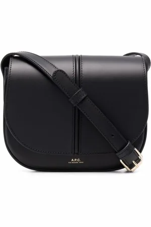 A.P.C. Torebki, Kobieta, Czarny, ONE SIZE, Czarna skórzana torba na ramię z logo