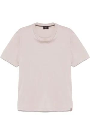 BRIONI Koszulki, Mężczyzna, brązowy, S, Taupe Crew Neck T-shirt