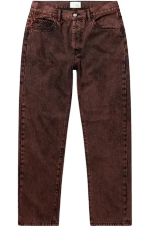 ARIES Jeansy, Mężczyzna, brązowy, W30, Denim, Vintage Jeansyy z czerwonymi akcentami