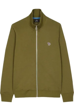 Paul Smith Bluzy, Mężczyzna, Zielony, L, Bawełna, Bluza rozpinana z logo zebry Zebra Logo Zip Sweatshirt